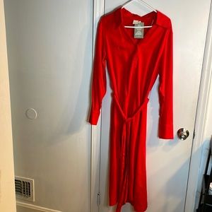 Red H&M button up dress